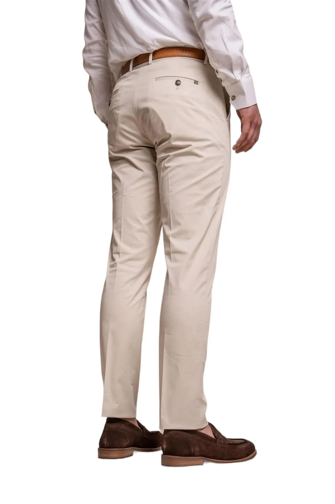 Abito beige cavani in cotone stretch sfoderato