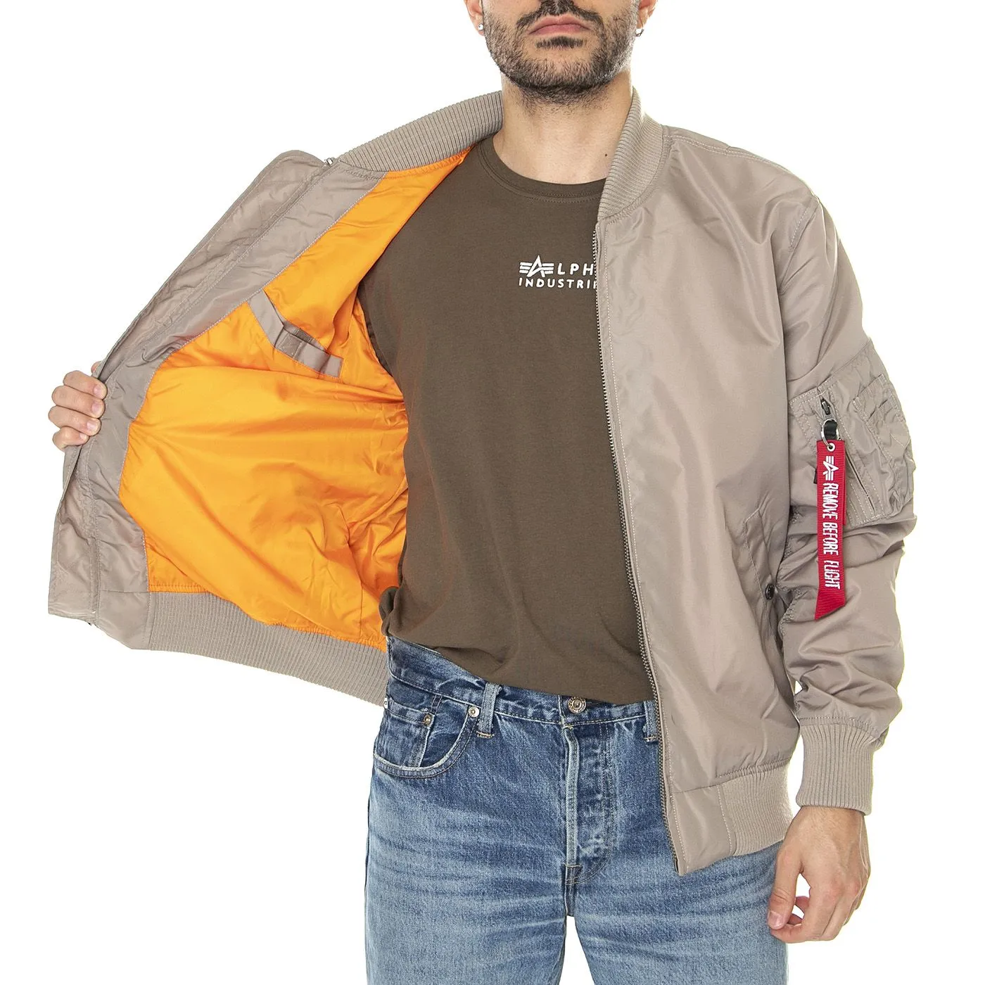 Alpha Industries M' MA-1 TT Vintage Sand - Giacca Estiva Uomo Grigia    