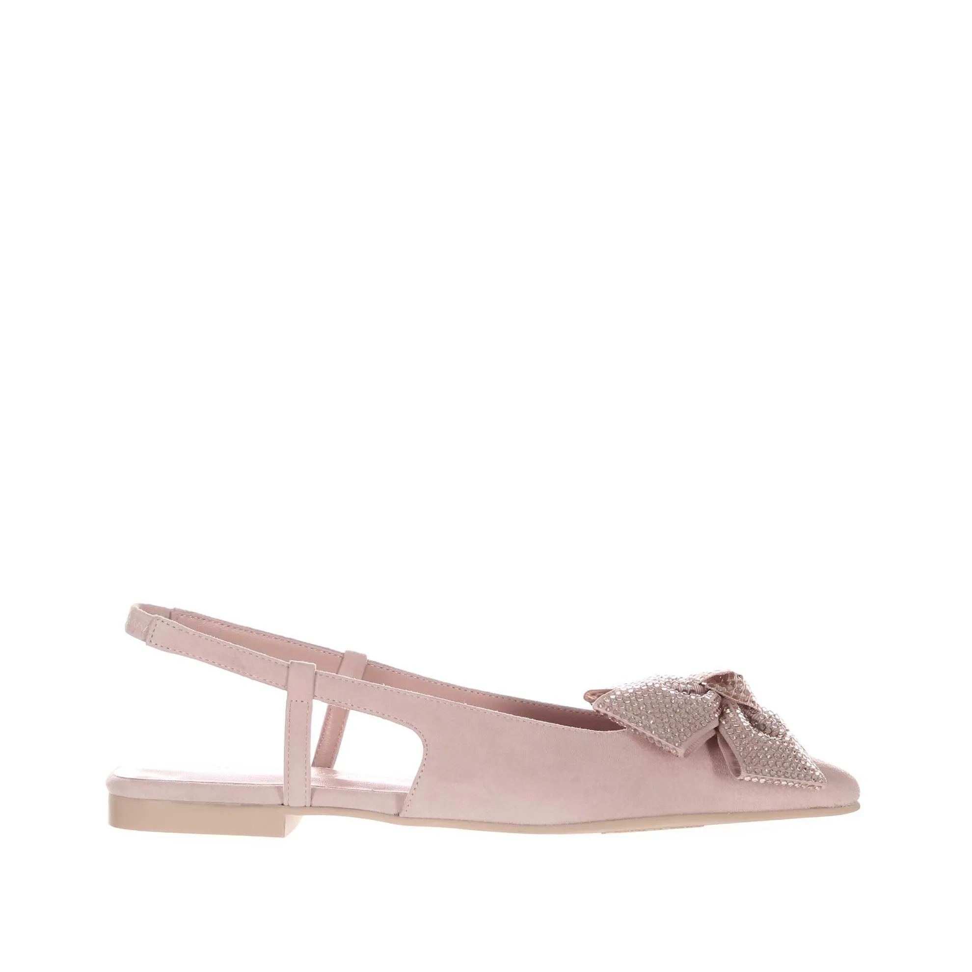 Ballerina slingback yvette in camoscio con fiocco