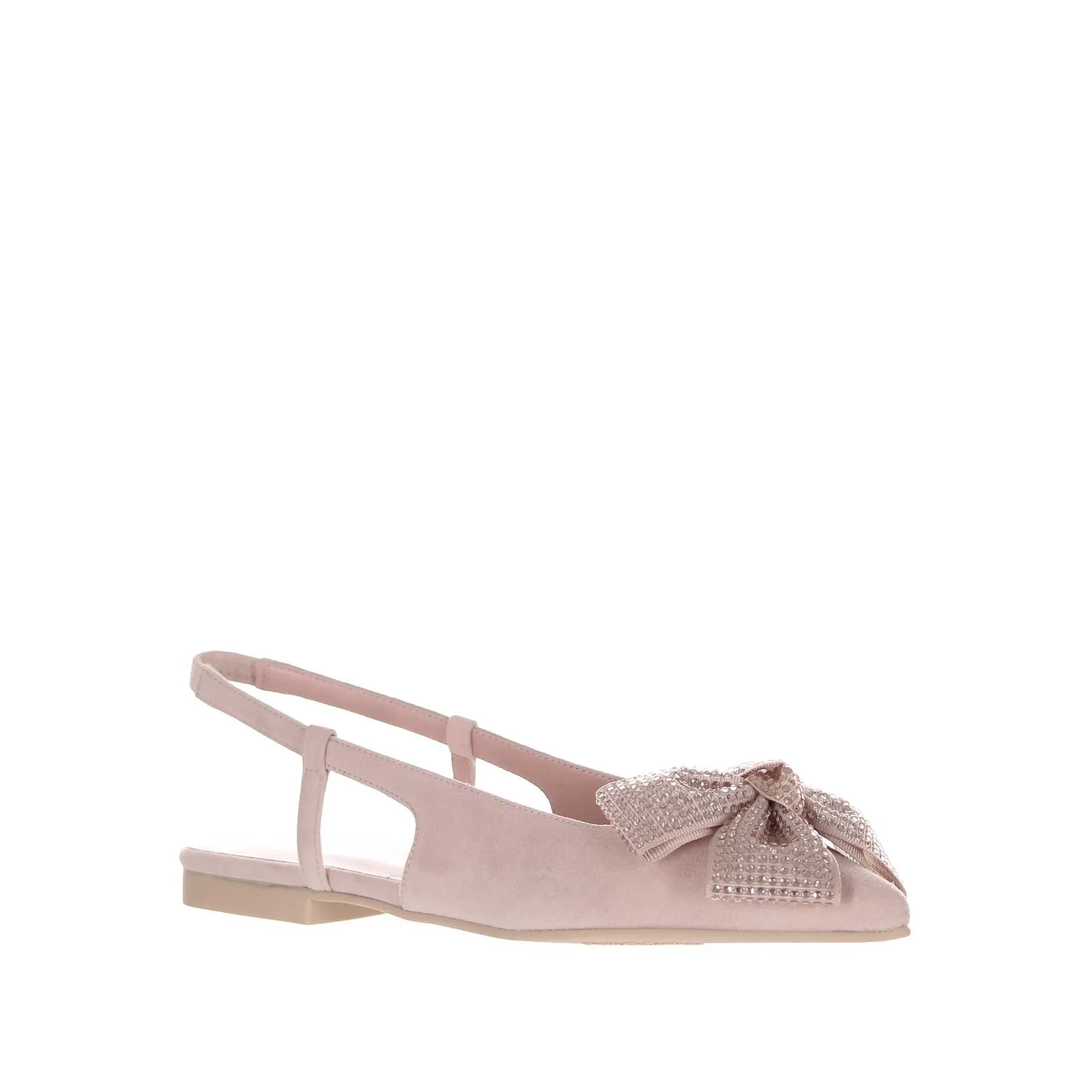 Ballerina slingback yvette in camoscio con fiocco