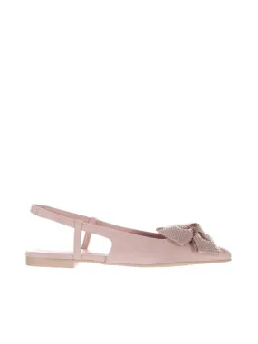 Ballerina slingback yvette in camoscio con fiocco