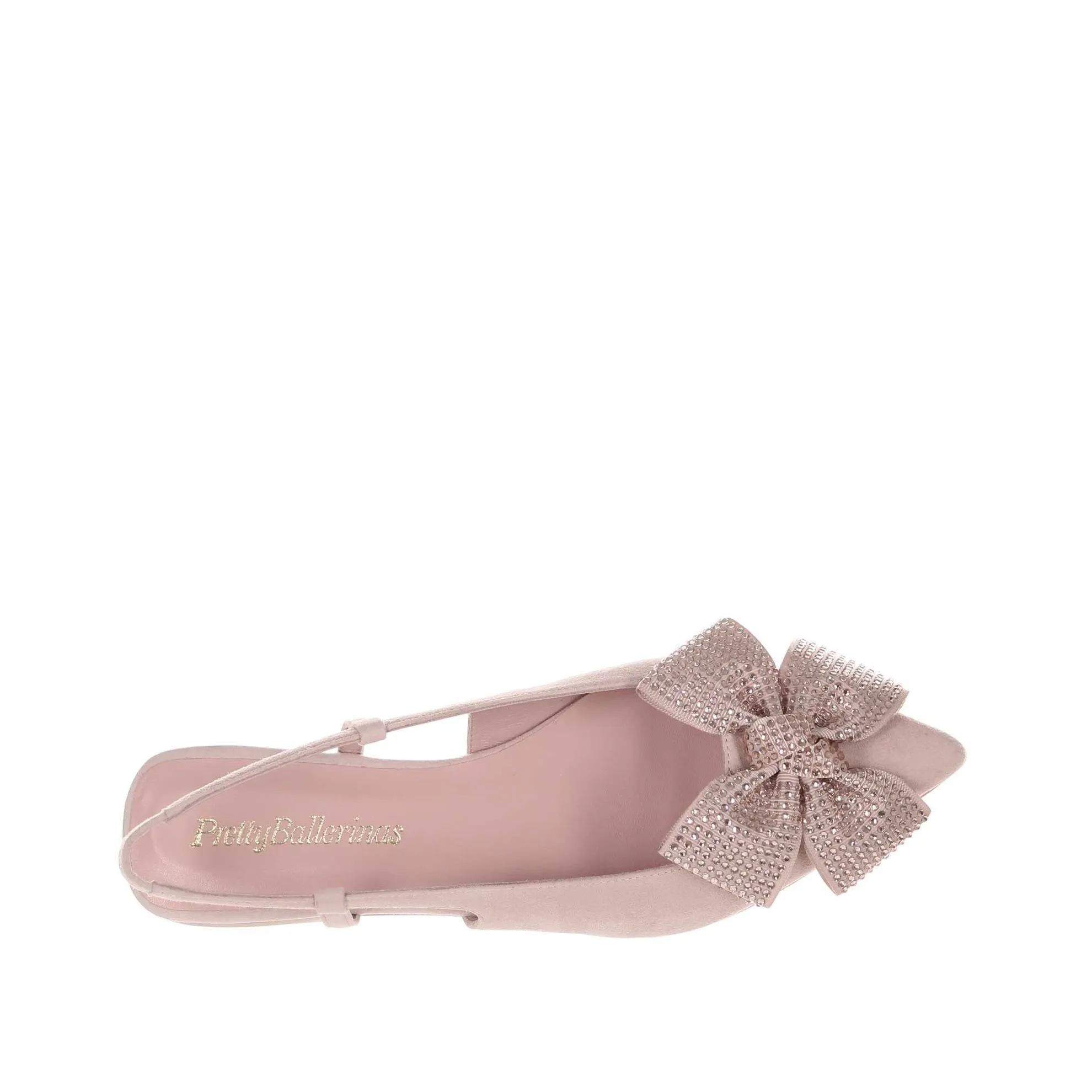 Ballerina slingback yvette in camoscio con fiocco