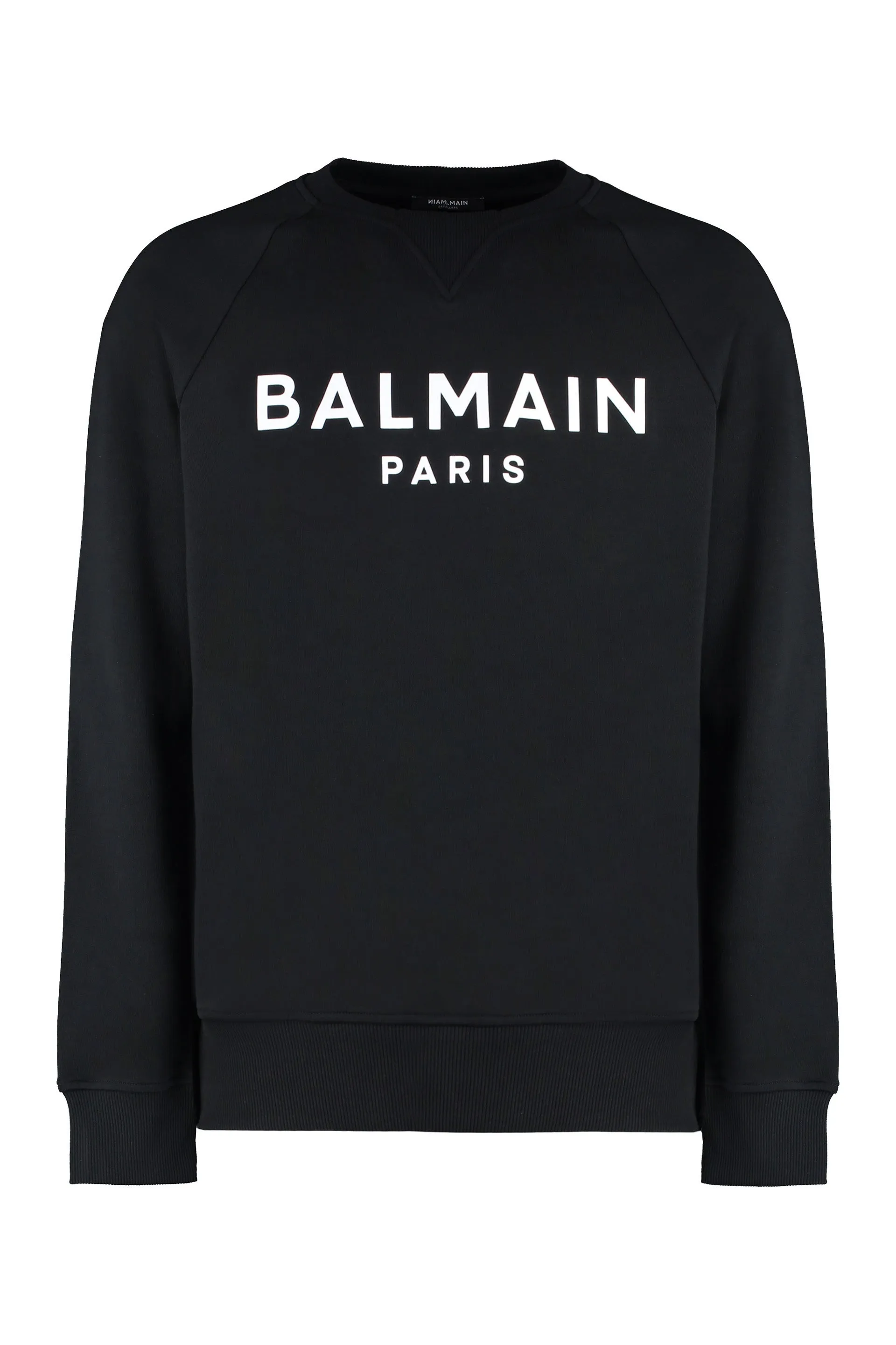 Balmain Felpa girocollo in cotone con logo