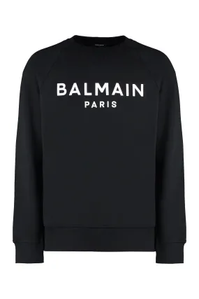 Balmain Felpa girocollo in cotone con logo