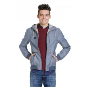 Bomber di golmint della giacca estiva di Jack and Jones, look da jeans/grigio