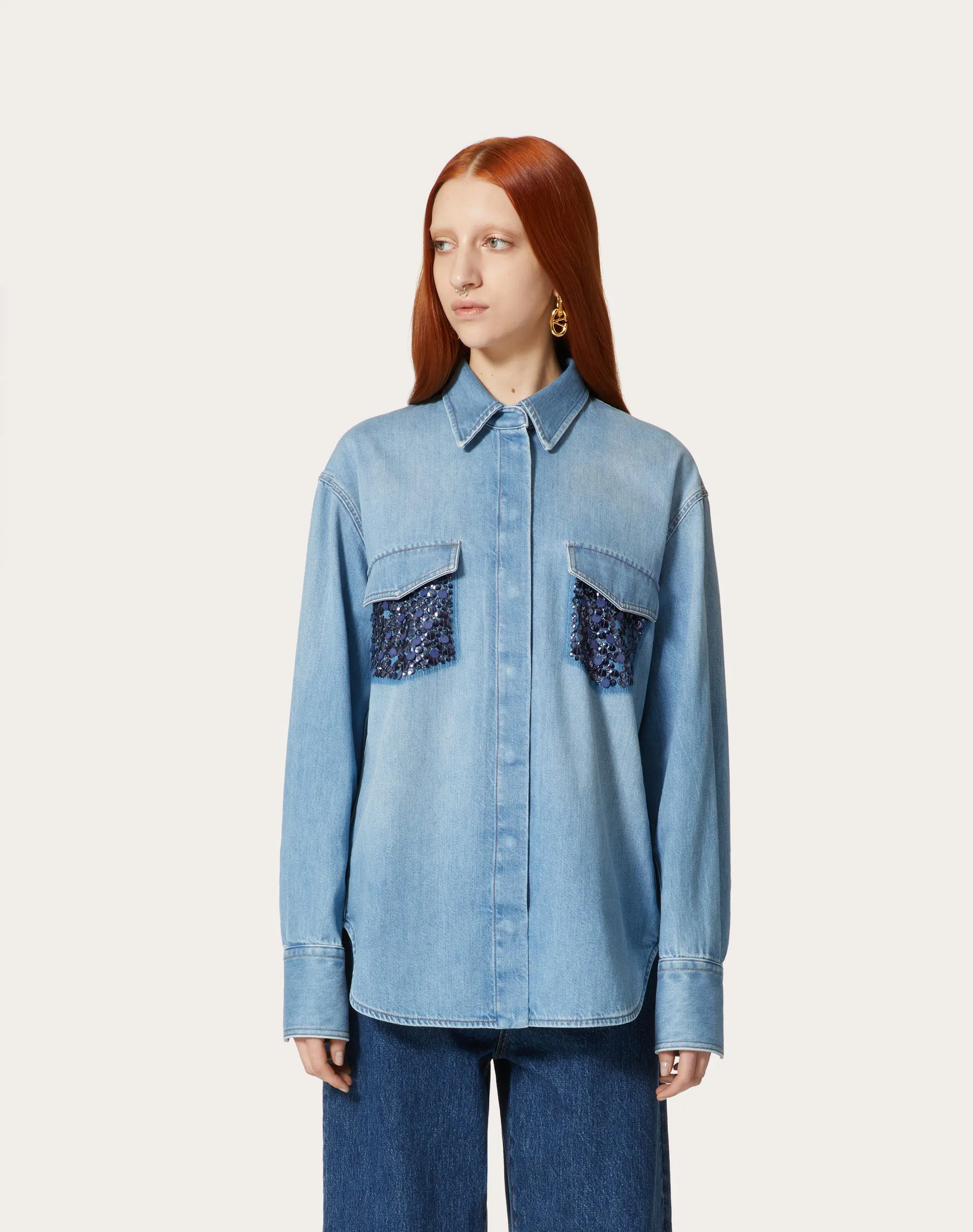 CAMICIA IN DENIM RICAMATA