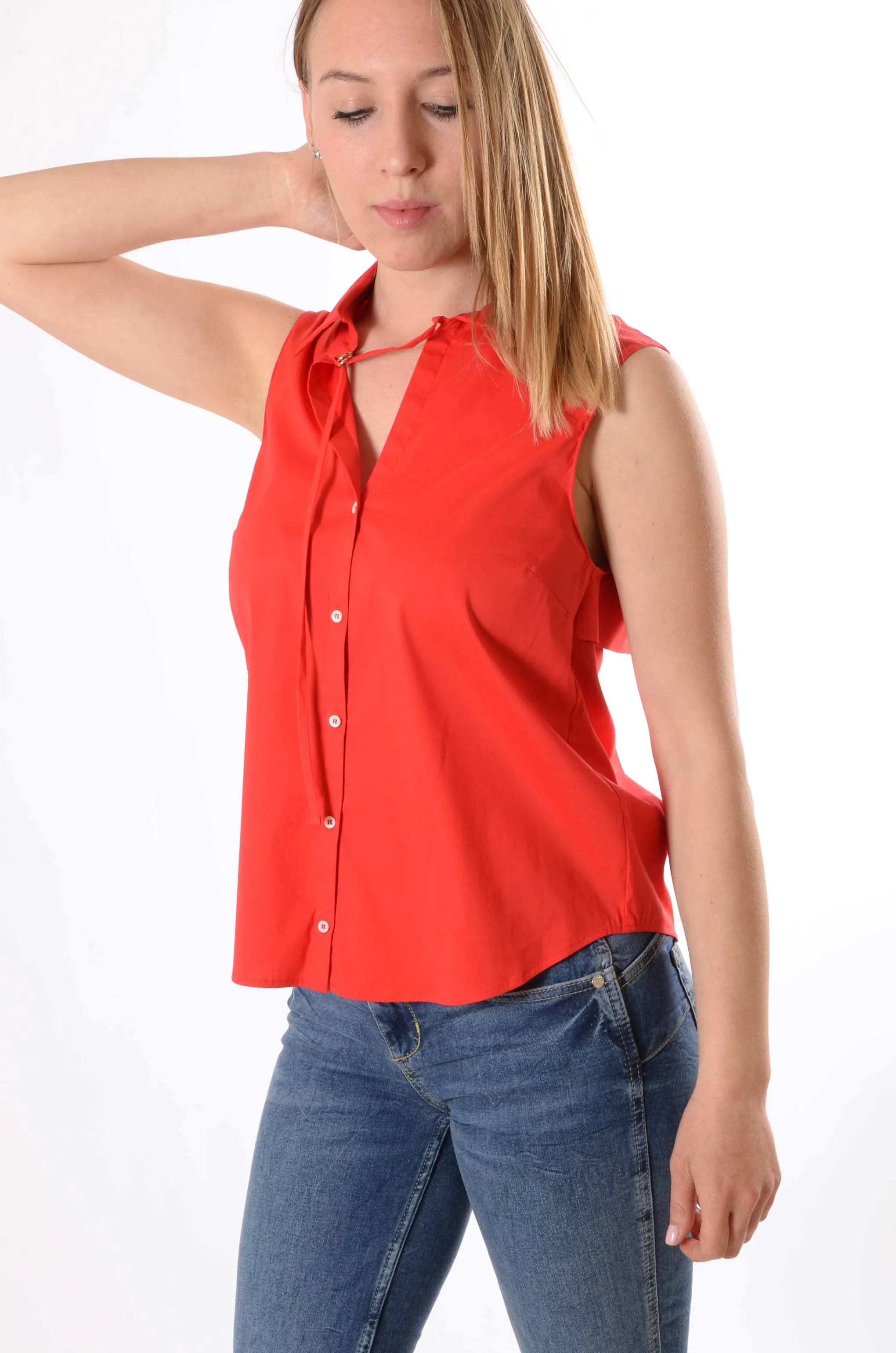 Camicia in popeline di cotone stretch