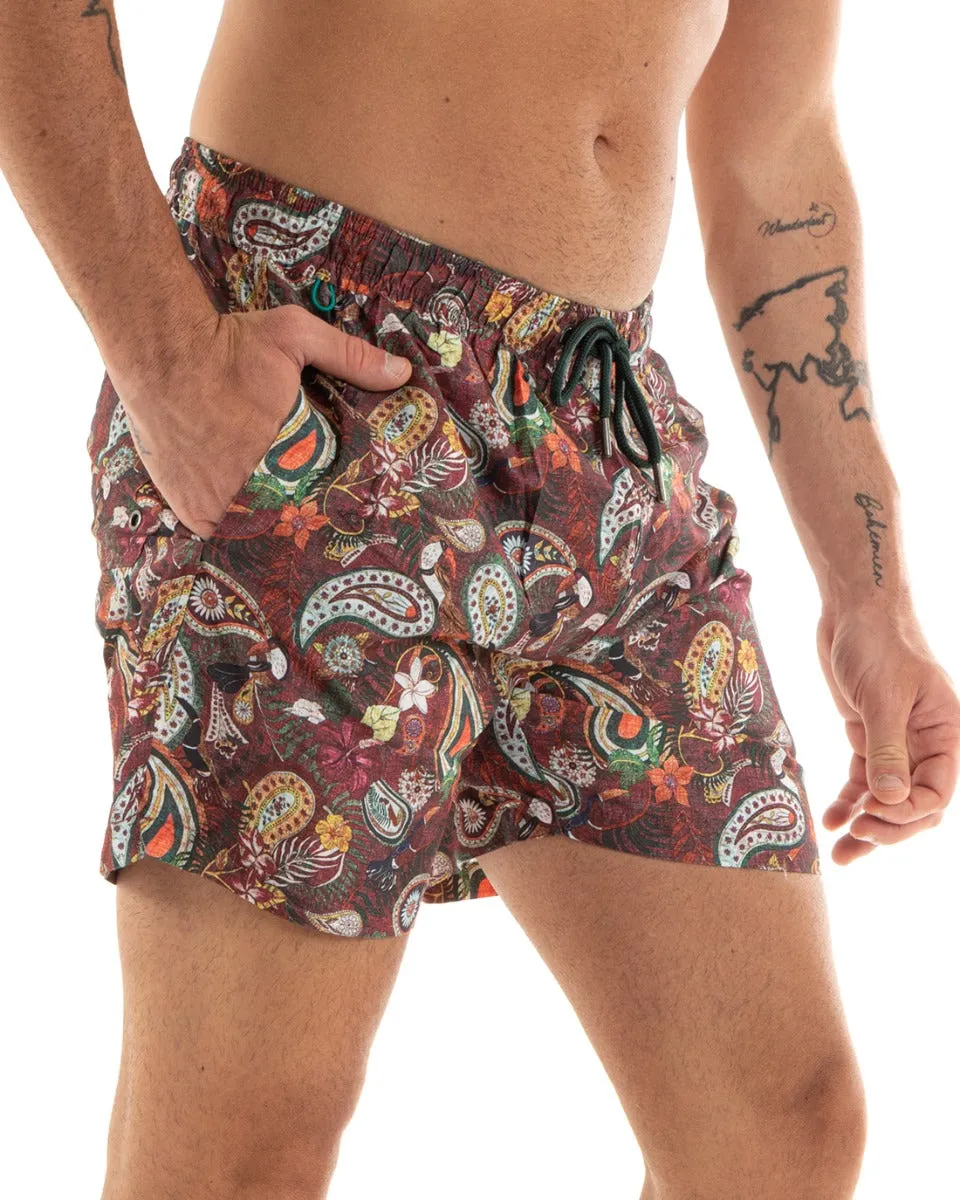 Costume Uomo Boxer Summer Fantasia Floreale Elastico Multicolore Casual GIOSAL-SU1202A