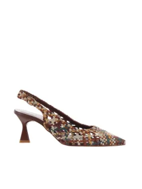 Décolleté slingback moritz in pelle intrecciata