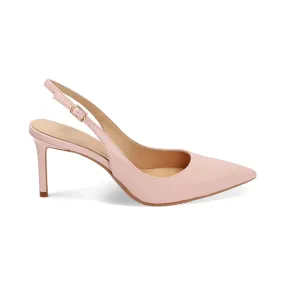 Décolleté slingback nude, tacco 7,6 cm