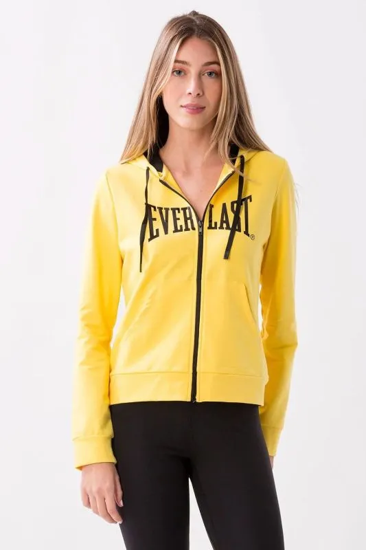 EVERLAST SPORT IDENTITY FELPA ESTIVA DONNA con cappuccio Lemon Yellow