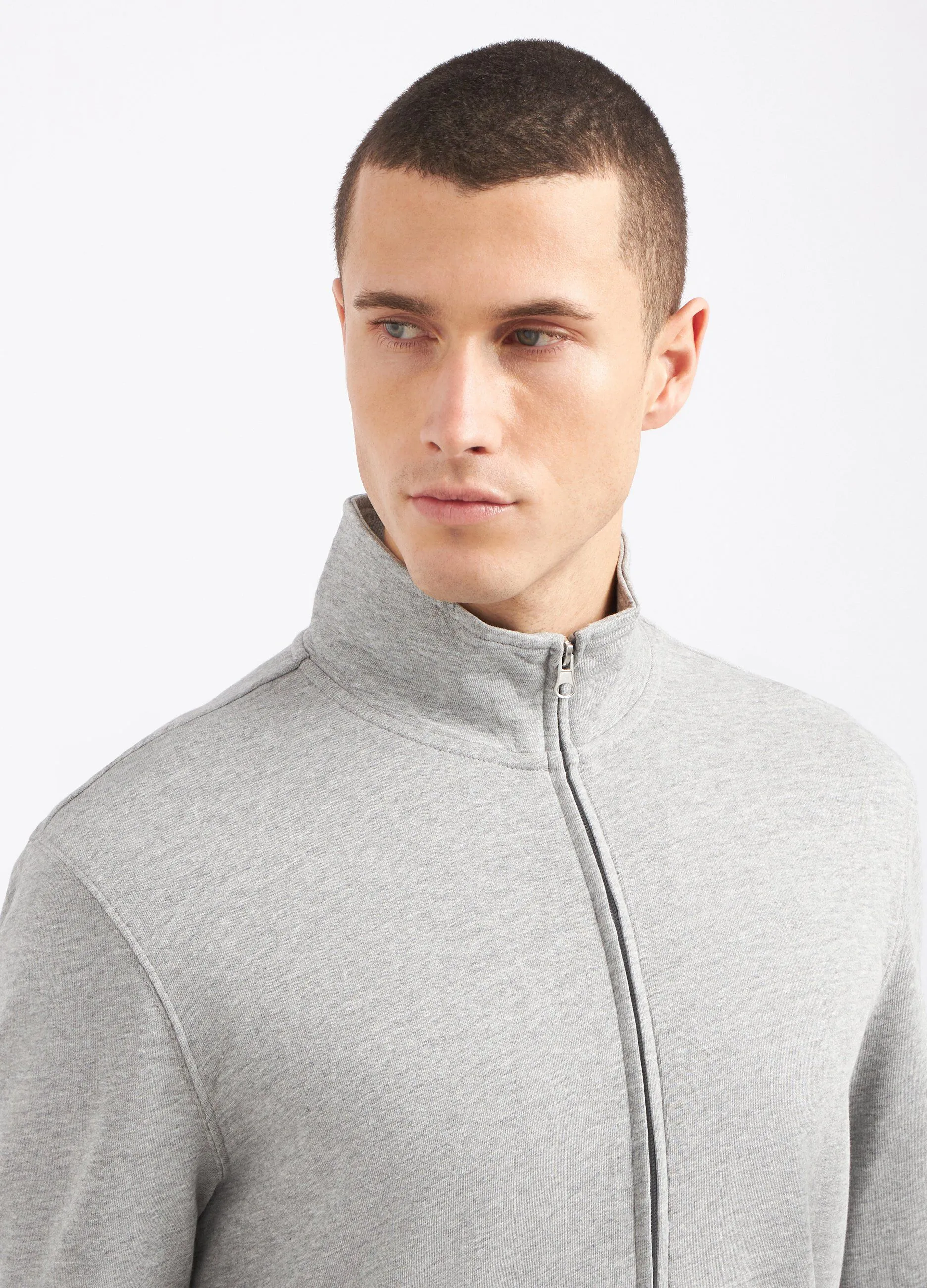 Felpa full zip in cotone uomo