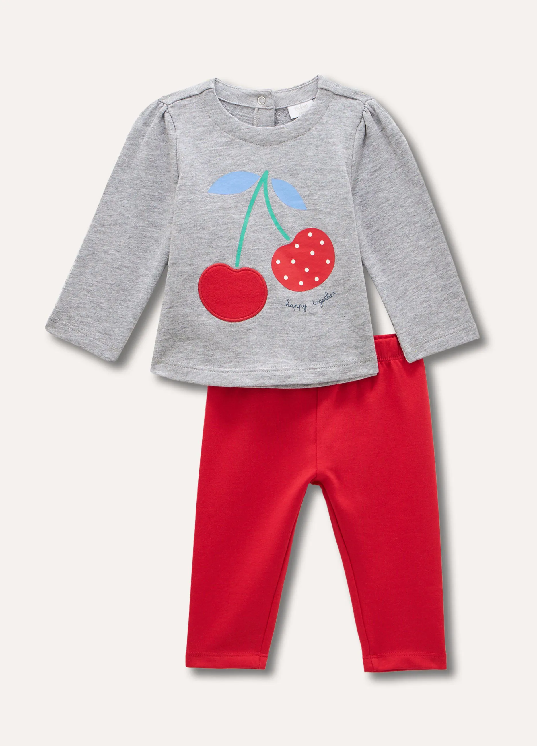 Jogging set in felpa di cotone neonata