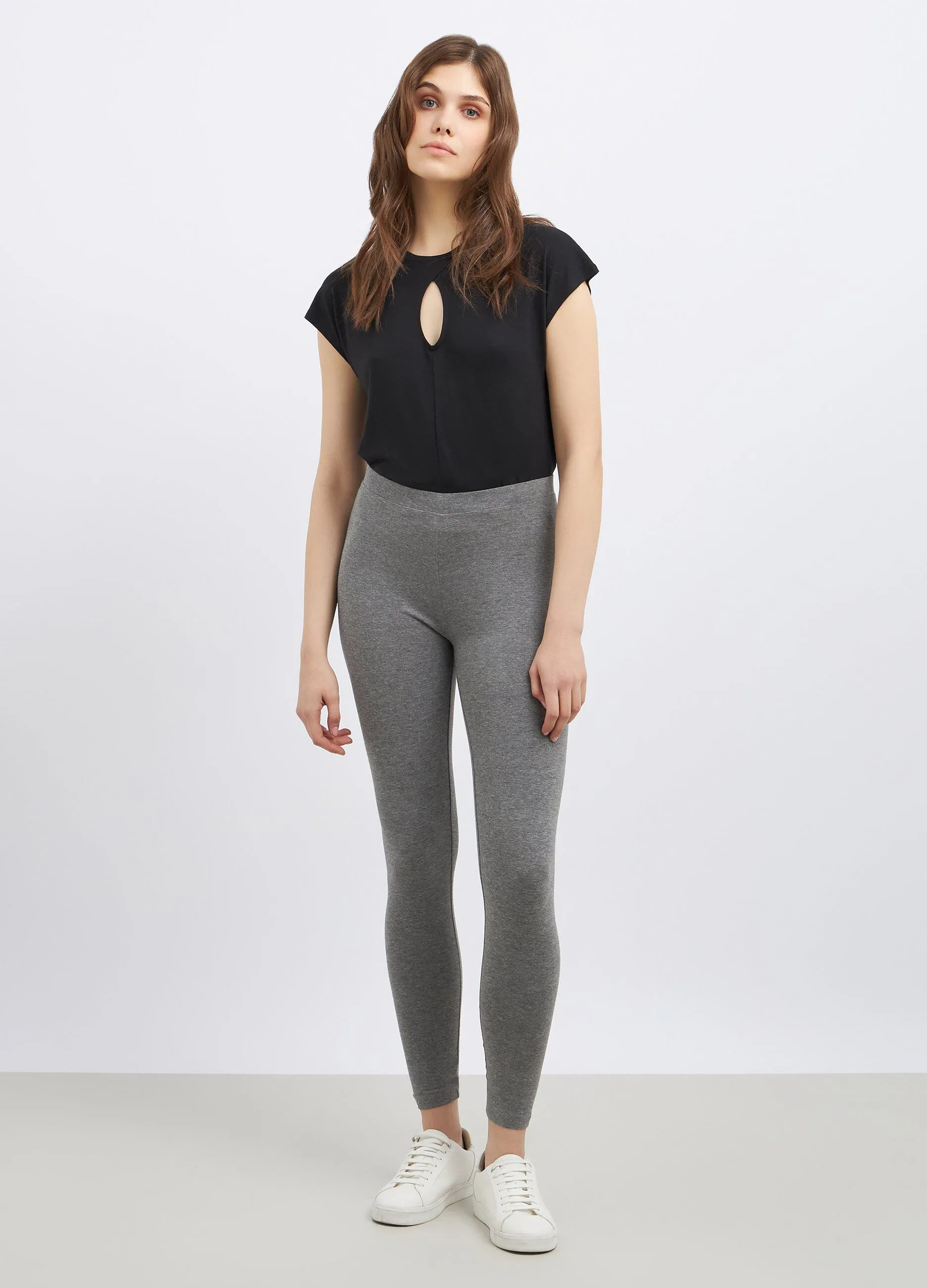 Leggings in cotone stretch donna