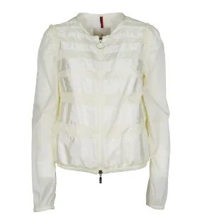 MONCLER donna giacca estiva in nylon righe bianco RUBINA