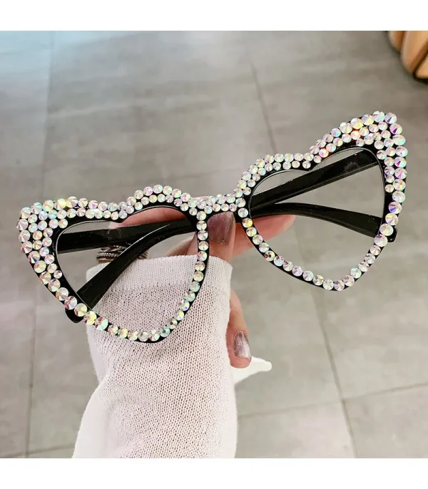 Occhiali cuore strass