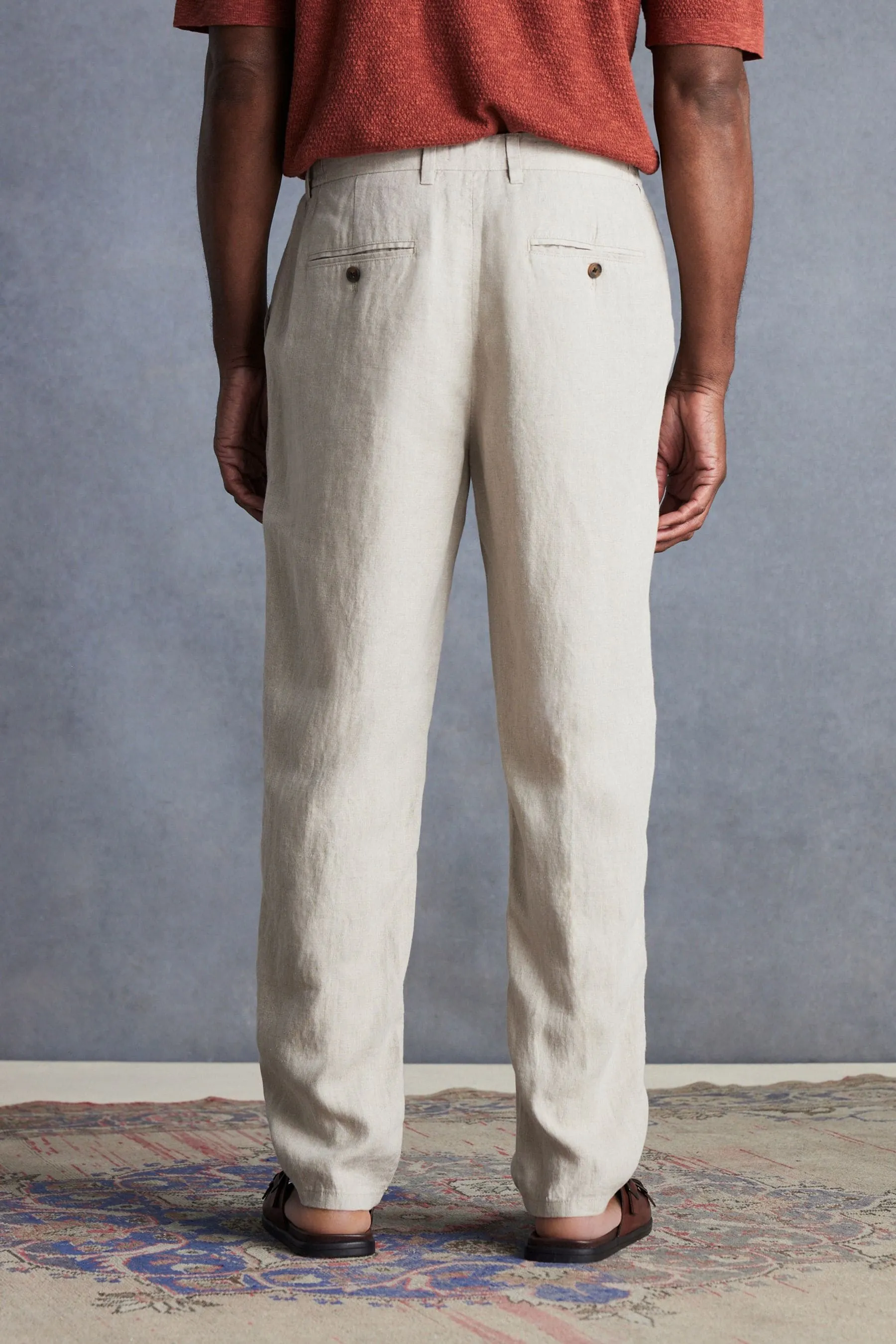 Signature - Italian Delave - Pantaloni in lino Leomaster con coulisse