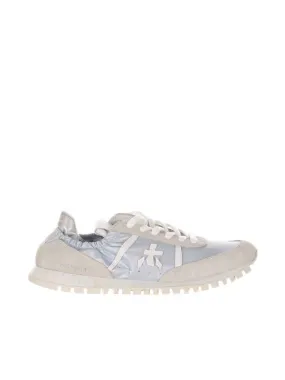 Sneaker in camoscio e nylon perlato