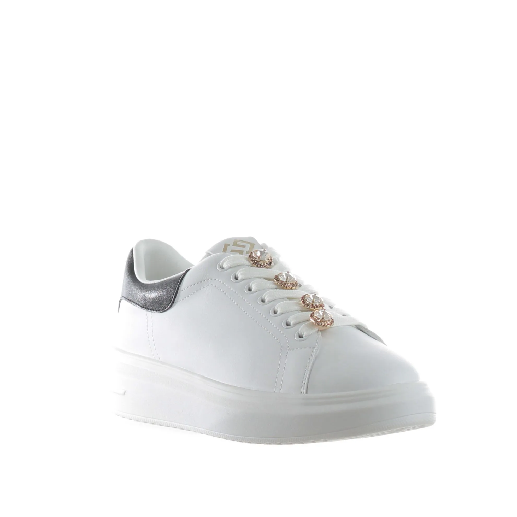 Sneaker in pelle con accessorio gioiello