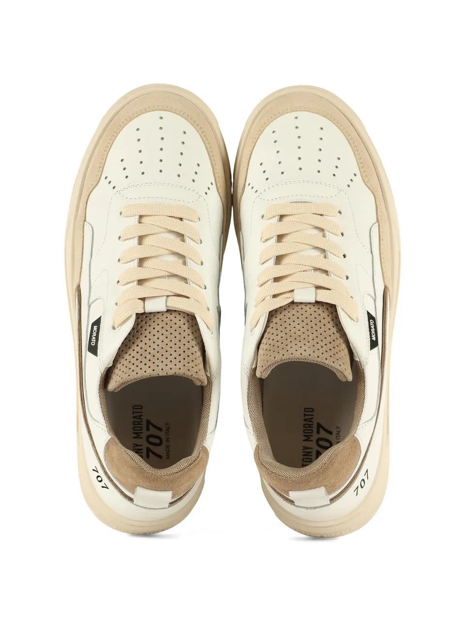 Sneakers 707 in pelle con dettagli a contrasto