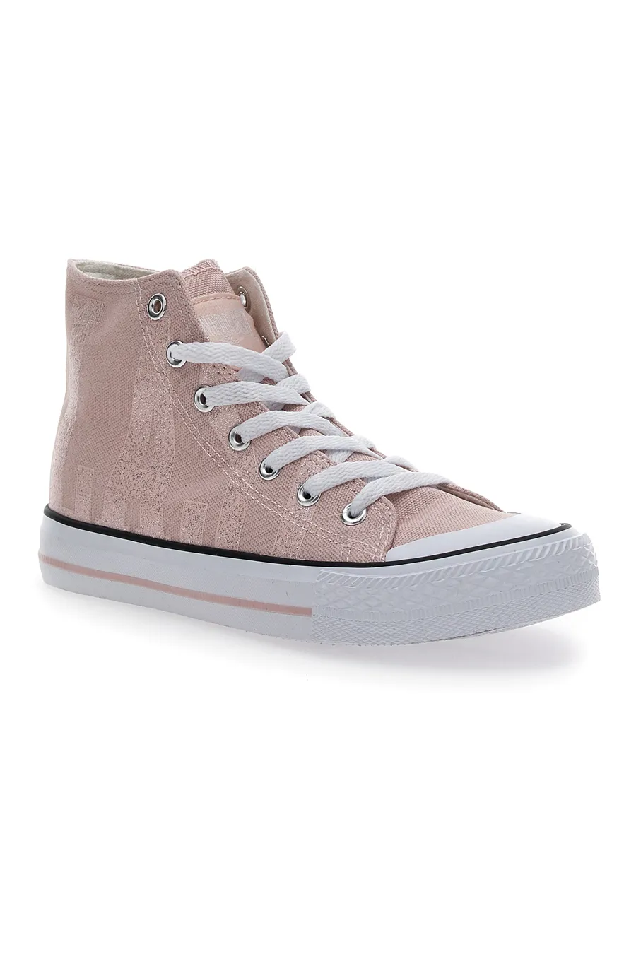 Sneakers alte Everlast 2127 in tela rosa con suola bianca