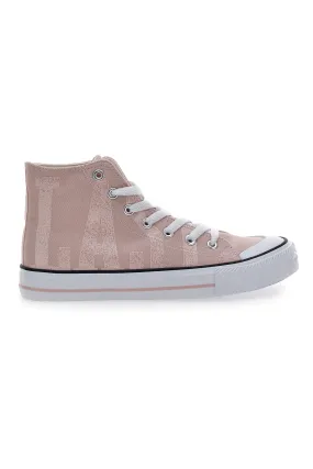 Sneakers alte Everlast 2127 in tela rosa con suola bianca