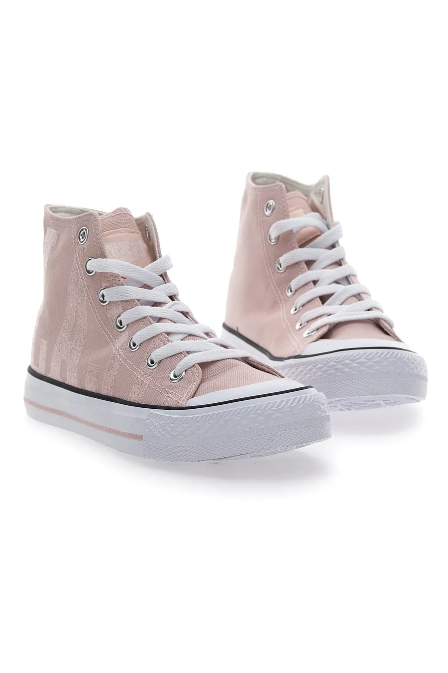 Sneakers alte Everlast 2127 in tela rosa con suola bianca