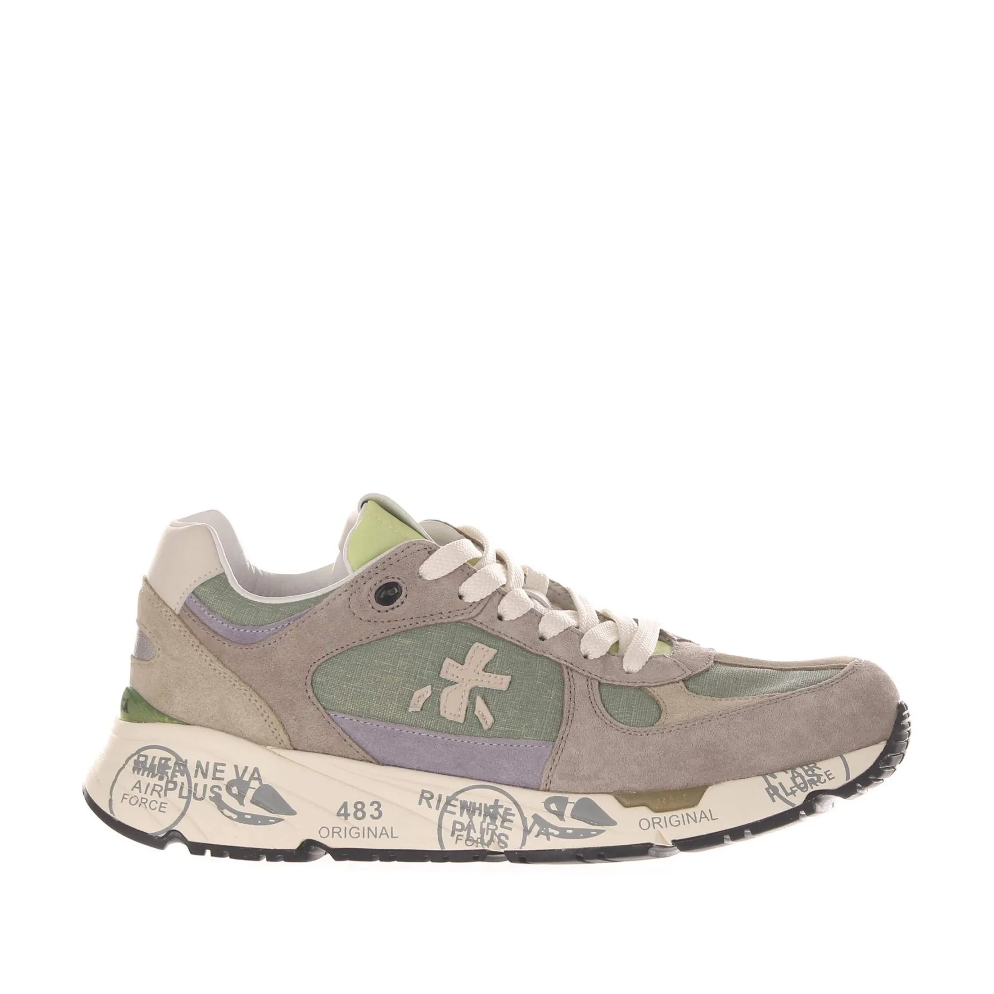 Sneakers in camoscio e canvas