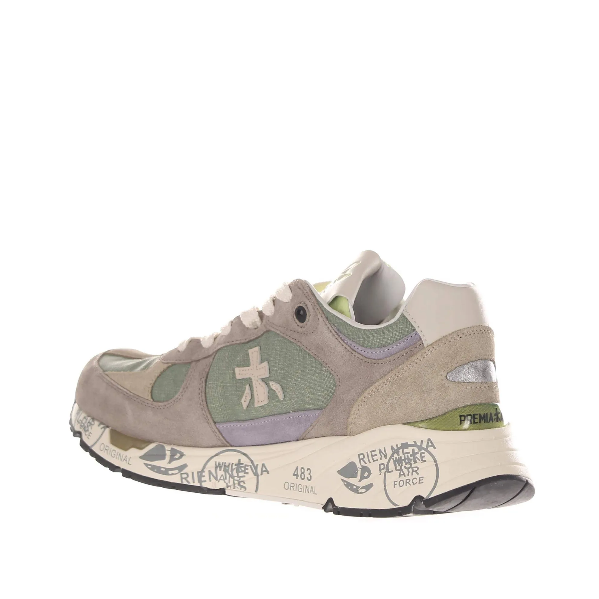 Sneakers in camoscio e canvas