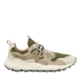 Sneakers In Suede E Tessuto Beige, Militare Yamano 3