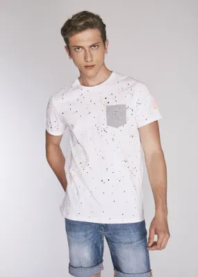 T-shirt in jersey con spot colorati