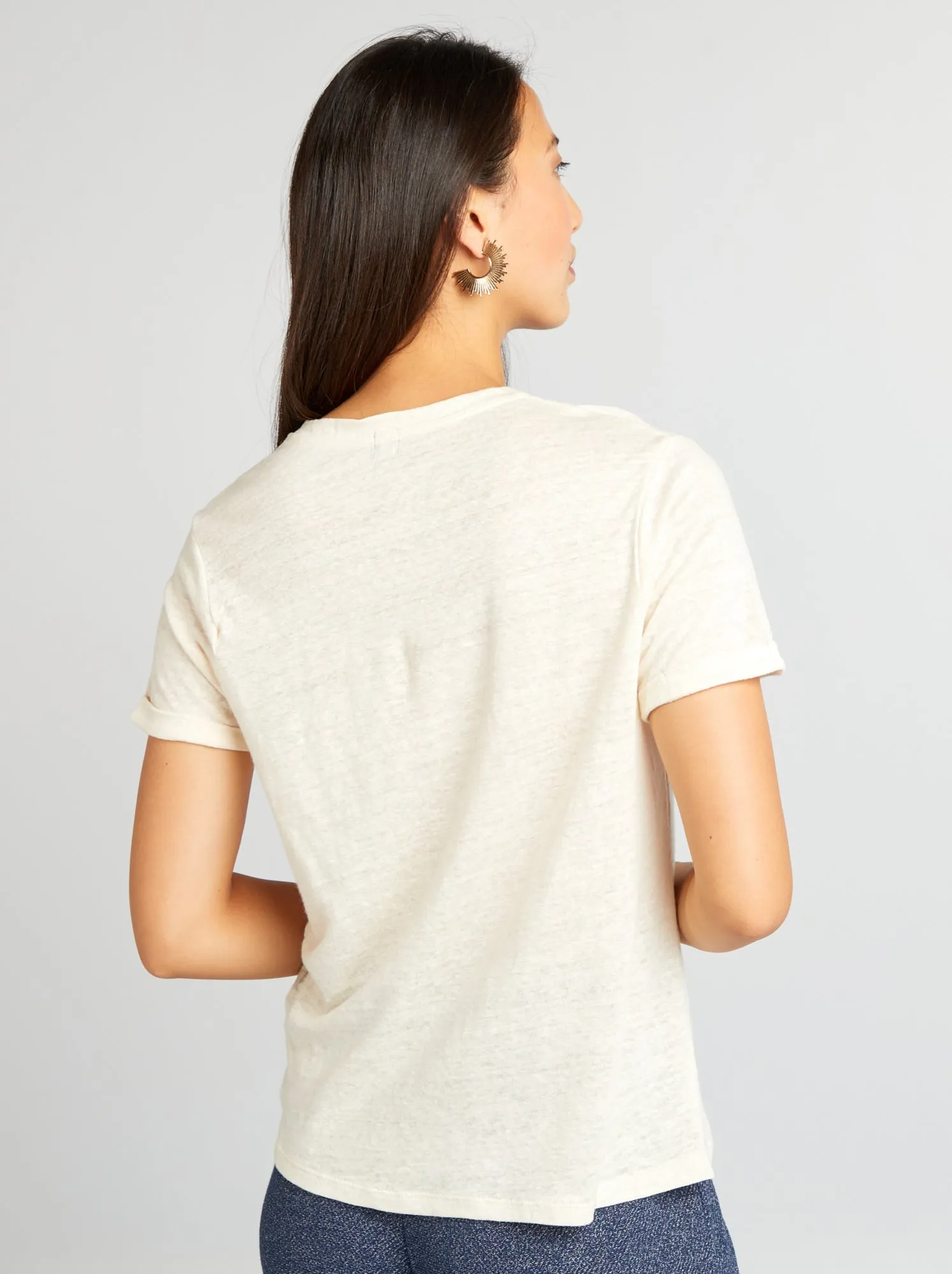 T-shirt in lino - BIANCO