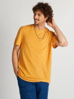 T-shirt in misto lino - GIALLO