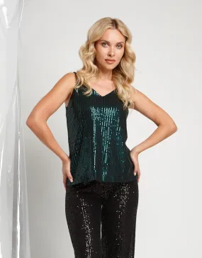 Top in paillettes verde